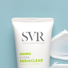 SVR Sebiaclear Hydra Crema Hidratante Reparadora para Piel con Tendencia al Acné 5% Niacinamida y Ceramidas Ayuda a Reparar, Calmar e Hidratar la Piel 40 ml