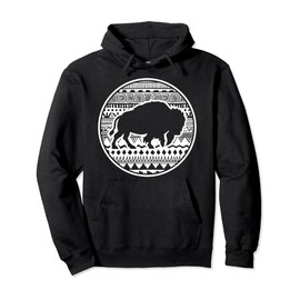 Tribal American Bison Native American Vintage Buffalo Pullover Hoodie