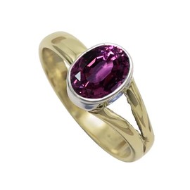 SILVERTROVE Gemstone Sterling Silver and Brass Band Ring for Men and Women in All Sizes Jewellery CRG1089AA, Gemstone Precious metal gemstone, Lab grown rhodolite