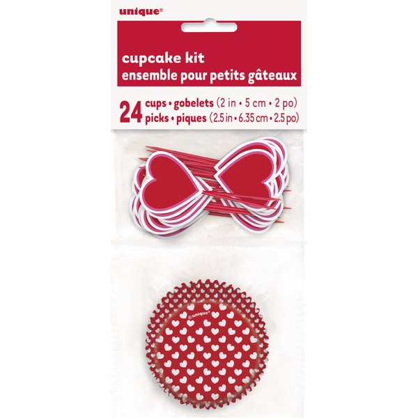 Heart Valentine's Day Cupcake Kit for 24