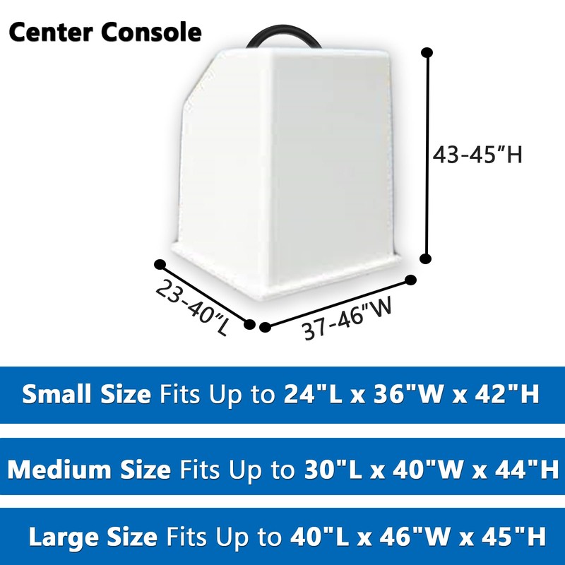 Boat Center Console Cover, 600D Marine Grade Polyester Canvas, Waterproof,