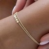 Gold Ankle Bracelets for Women 14K Gold Plated Layered Pearl