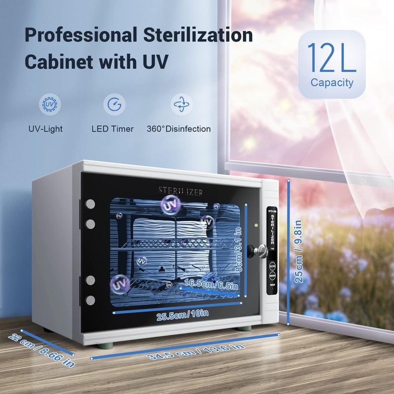 LETORS UV Sanitizing Cabinet (12L) Large Capacity - Metal Chemical-Free