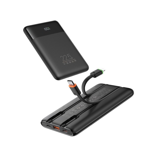 VEGER Portable Charger with Built in Cables, 10000mah Power Bank