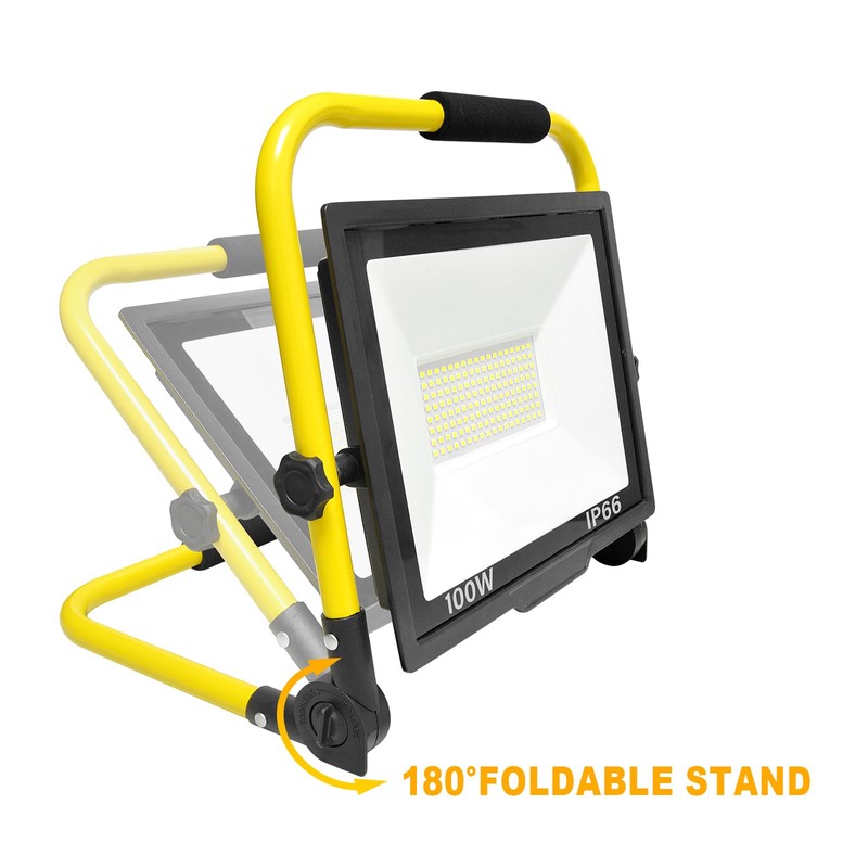 YOJZMA 100W Work Light 10000 LM LED Construction Spotlight Outdoor