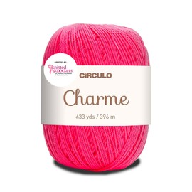 Circulo Charme - Hilo de algodón para ganchillo y tejer, 100% hilo de algodón mercerizado, algodón virgen brasileño, hilo rosa para ganchillo - Color 3334 - Tulipán, 5 onzas, 433 yardas - Deporte