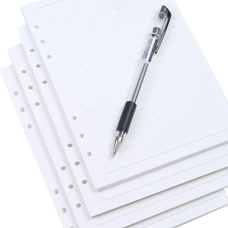 iwobi 4 Pack Line A5 Refill Paper, 6 Holes Refillable