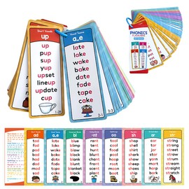 Lachilly Phonics Word Lists Cards, 117 Groups Phonetic Word Column List, Vocabulary Building Teaching Aids with 900+ Phonics Rhyming Words, Speech Therapy Tools for Toddlers