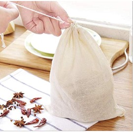 Duehut HLLMX 20 PCSReusable Tea Bag Spice Bags Muslin Bags Unbleached for Herbs Tea Coffee Cooking Brewing Straining Cheesecloth Bone Broth Brew Bags Soup Gravy Broth Stew Bags