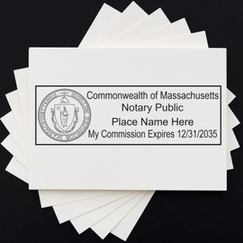 Massachusetts Notary Public Stamp - Portable, State Board Compliant Notary Stamp MA, Ideal for Notary Public in Massachusetts, 7/8 x 2-1/4 Notary Stamp Massachusetts, MA Notarial Seal