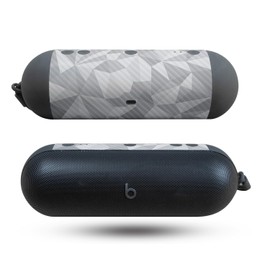 Carbon Fiber Speaker Skin Compatible with Beats Pill (2024) - Gray Polygon - Premium 3M Vinyl Protective Wrap Decal Cover - Easy to Apply | Crafted in The USA by MightySkins