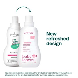 ATTITUDE Baby Fabric Softener, Plant and Mineral-Based Ingredients, HE Compatible, Vegan and Cruelty-free Laundry and Household Products, Unscented, 40 Loads, 33.8 Fl Oz