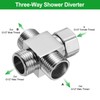 sourcing map G1/2" Shower Diverter Valve 4 Way, Stainless Steel