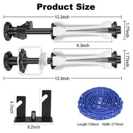 Jorixxy Photography Double Roller Wall Mounting Manual Background Support System, with 2 x Dual Purpose Double Hook, 4 x Expand Bar, 2 x Chain, Load Capacity: 22lb/10kg