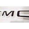 Auto Front & Rear GMC White Black OVERLAY Emblem Badge