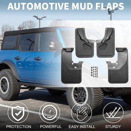TUCKBOLD Mud Flap Splash Guard for Ford Bronco 4-Door 2022 Durable | Front & Rear Side Mudflaps with Mount Accessor 1 Set
