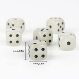saijer Dice Set, 30 Pieces 16 mm Play Dice Glow in the Dark Dice Dice 16 mm Cube Large Eye Cube Cube Novelty Dice Set Cube Six Sides Standard Dice for KTV Bar Family Party