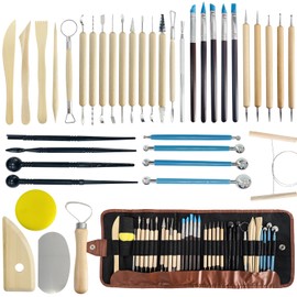 SUGOOE Clay Tools Kit, 40 PCS Air Dry Clay Tool, Sculpting Tools Kits, Polymer Clay Tools Set, Suitable for Adults, Kids, DIY Handcraft