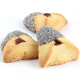 JewFadz Sprinkle Hamantashen, Happy Purim Sprinkled Hamantaschen, Pack of24 Individually Wrapped Cookies, Favours, Gifts For Shalach Manos Purim Basket | Kosher Gourmet Hamentashen (Silver)