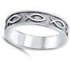Christian Fish Ichthus Eternity Love Ring .925 Sterling Silver Band