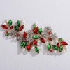 Lenjicons Christmas Headband Flower Rhinestone Pearls Hair Vine Red Green