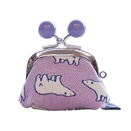 Goshikihanpudo 100077 Animal Series Mini Coin Purse (Beaded), Polar Bear