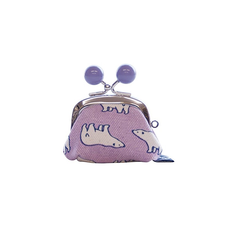 Goshikihanpudo 100077 Animal Series Mini Coin Purse (Beaded), Polar Bear