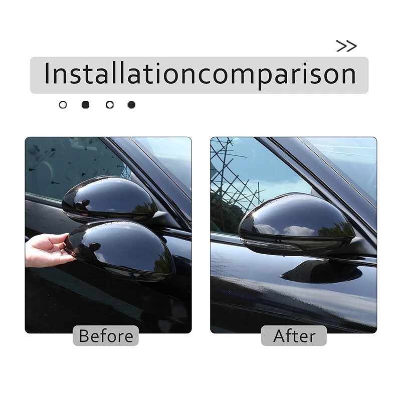 e-power-auto-Trim For Alfa Romeo Giulia 17-22 Black Side Rearview Mirror