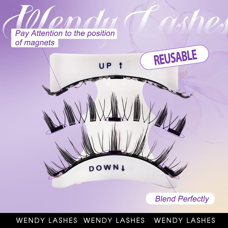 Premium Magnetic Eyelashes Set - 2 Pairs with Applicator |