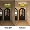 JERANDO Semi Flush Mount Ceiling Light, Modern Gold Ceiling Light