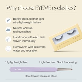 EYEME Eyelash NO.S30 – Self Adhesive Eyelashes for a Perfect Fit, Wispy Cat Eye Lashes for Beginners, Press-On Natural False Eyelashes for a Comfortable All-Day Look, Korean Beauty, K-Beauty Makeup