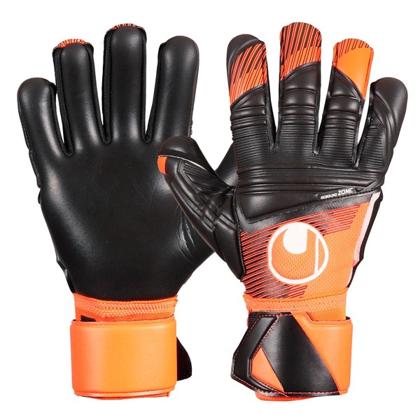uhlsport Game Durable Soccer GK Keeper Gloves Super Resist Half Negative 1011316 01 10 Flow Orange x White x Black