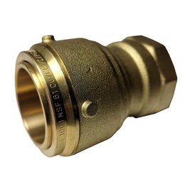 1 PIECE XFITTING 2" PUSH FIT X 2" FEMALE NPT ADAPTER - BRASS, FOR COPPER PIPE, CPVC, PEX