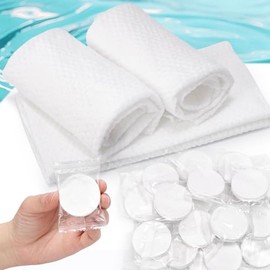 Kare & Kind 10x Toallas Comprimidas - Toallitas Suaves de Algodón para Viajes, Deportes, Acampar, Casa, Salones de Belleza y Hoteles - Las Toallas Inodoras Libres de Químicos Son Biodegradables