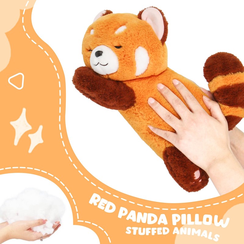 Riuhot Red Panda Stuffed Animal Pillow - Cute Plush Toy