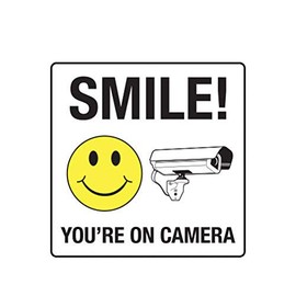 MAGNET Smile You’Re On Camera Shop Window Cctv Magnetic Vinyl Car Fridge Sticks to any Metal Surface 5"