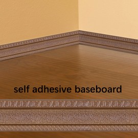 Yutianli Crown Molding Peel and Stick Wallpaper Border Flexible Wall Base Moulding Trim Self Adhesive Vinyl Baseboard Brown Foam Wall molding 3D Mirror Border (1PCS-89, Brown)