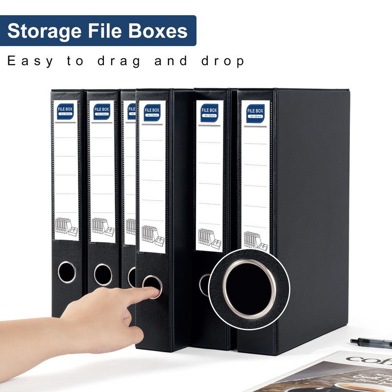 POERMA Storage File Boxes A4, 6 Pack Foldable File Box