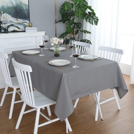 LivinEase Tablecloth - 250gsm Cotton Blend Rectangular Tablecloth - Draped Elegant Tablecloth for Christmas Table (Grey, Table Cloth (140 x 300 cm))