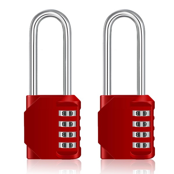 ZHEGE Padlock 2 Pack, 2.2 Inch Long Shackle Combination Lock,