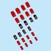 Press on Nails Square Medium Red 24Pcs Glossy Full Cover