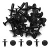 uxcell 20Pcs Black Plastic Rivets Push Pin Fastener Retainer Clips
