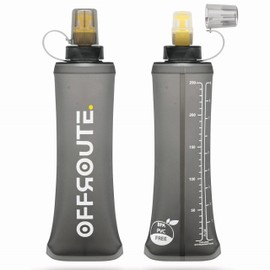 OFFROUTE. 2x 250ml Soft Water Bottles | Lightweight Collapsible Flasks | Leakproof | BPA-Free | Fits Running Vests | Trail & Marathon Running | Outdoor Hydration