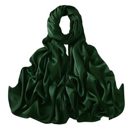 Lina & Lily Luxury Satin Hijab Head Scarf Shawl Wrap for Muslim Women Extra Long (Emerald Green)
