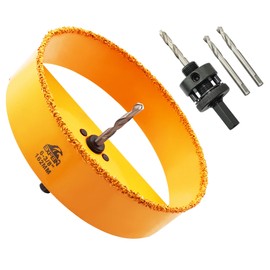 EXFEIN Carbide Hole Saw for Recessed Lights, 6-3/8" Bi-Metal Dust Bowl Hole Saw for Wood Drywall Hole Saw Cutter