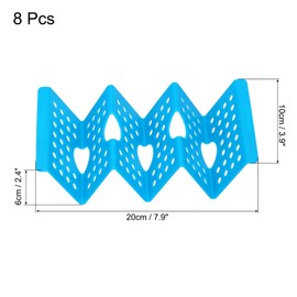 uxcell 8 Pcs Taco Holder Stand, Plastic Taco Plates Hold Up to 3 Tacos, Hollow Carved Taco Shell Holder, Dishwasher Microwave Safe, Blue