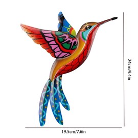 GLADFRESIT 2Pcs Metal Hummingbird Wall Decor Art, Colorful Bird Sculptures Hanging Decoration for Home Garden Backyard