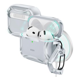 ESR for AirPods 4 Case (HaloLock), Compatible with AirPods 4th Generation Case (2024), Compatible with MagSafe, Powerful Drop Protection, Magnetic Lid, Cyber Series, Gray