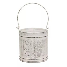 Christmas Cottage Chic Metal Snowflake Votive Lantern