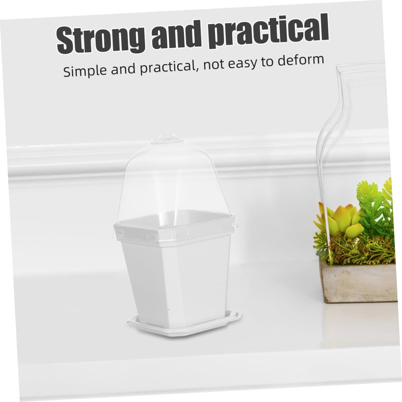 ULTECHNOVO 10 Sets Small Plastic Nursery Pots with Trays Ventilated